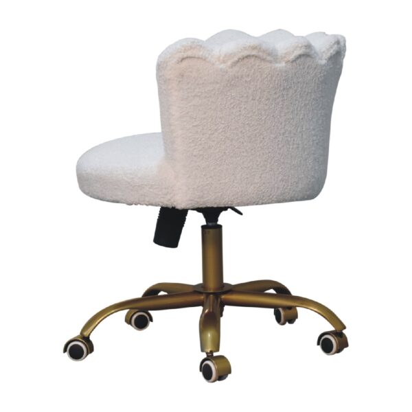White Boucle Swivel Chair - Image 8