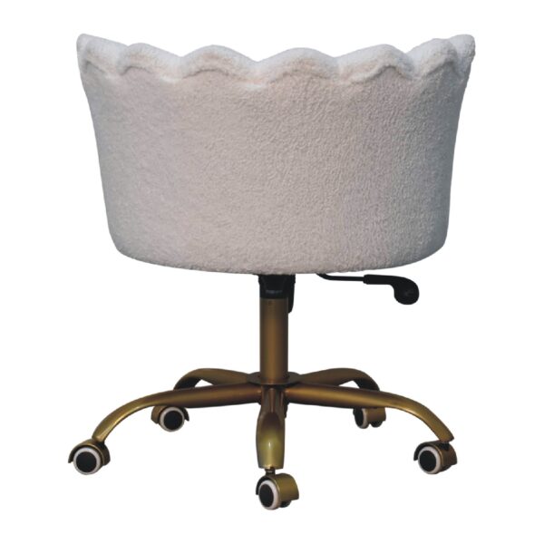 White Boucle Swivel Chair - Image 9