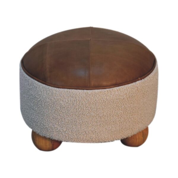 Cream Boucle Buffalo Footstool - Image 3