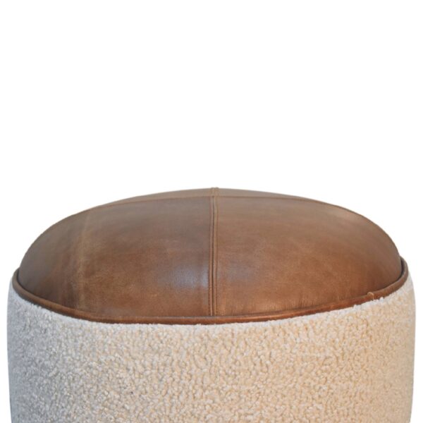 Cream Boucle Buffalo Footstool - Image 4
