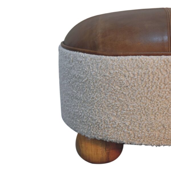 Cream Boucle Buffalo Footstool - Image 6