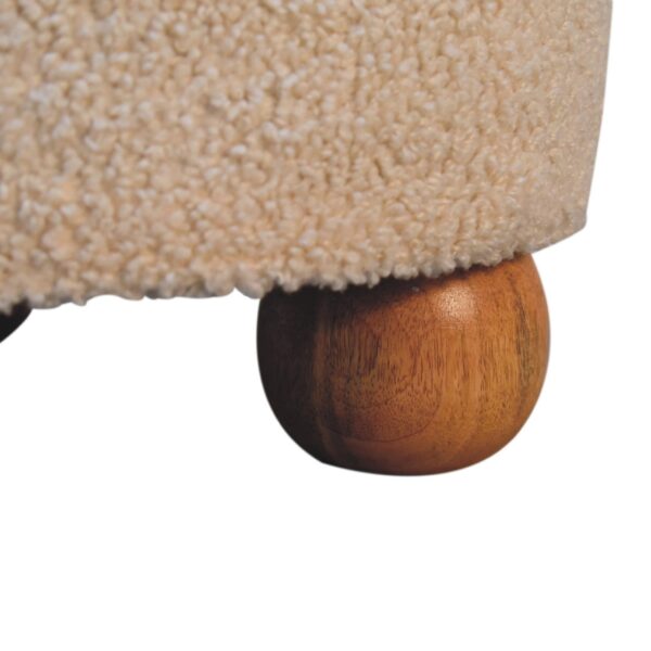 Cream Boucle Buffalo Footstool - Image 7