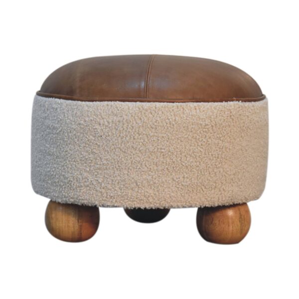 Cream Boucle Buffalo Footstool - Image 9