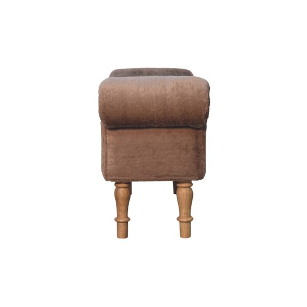 Mocha Faux Fur Bedroom Bench - Image 9