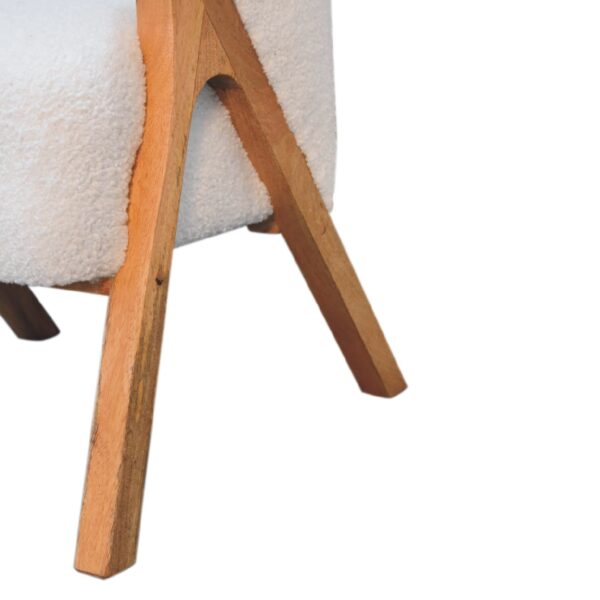 White Boucle Minimalistic Chair - Image 7
