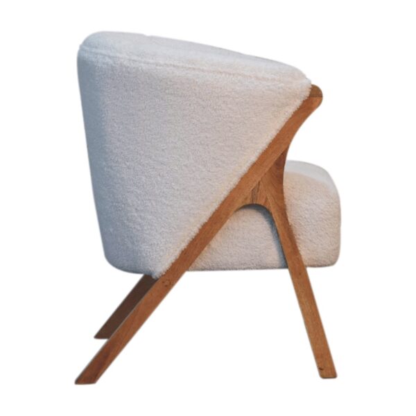 White Boucle Minimalistic Chair - Image 8