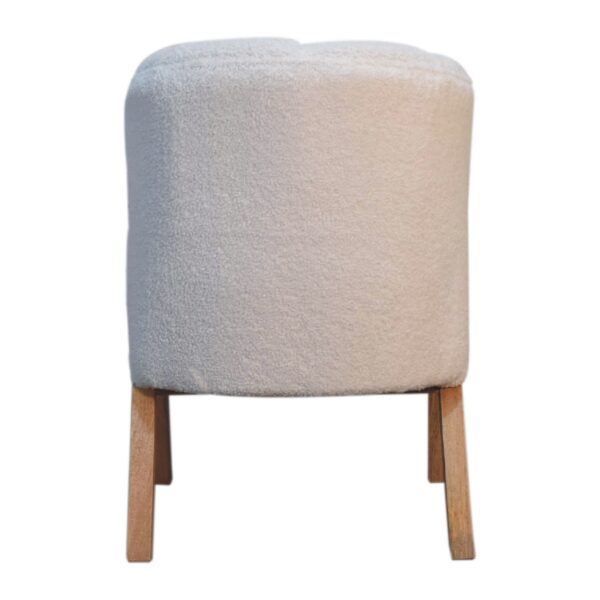 White Boucle Minimalistic Chair - Image 9
