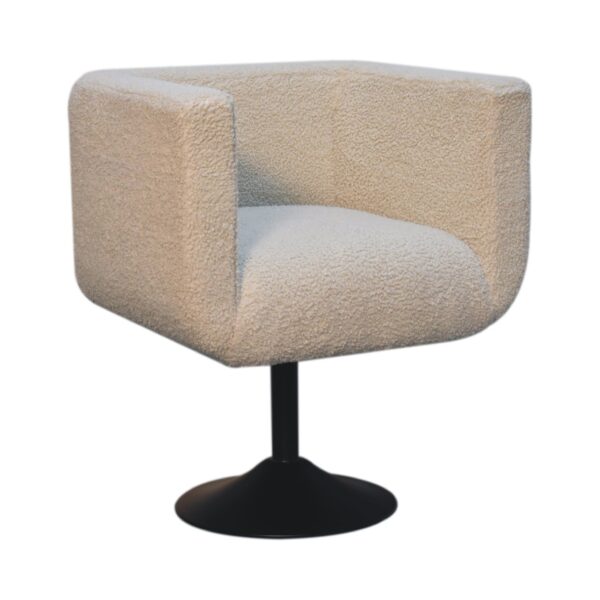 Cream Boucle Swivel Chair - Image 2