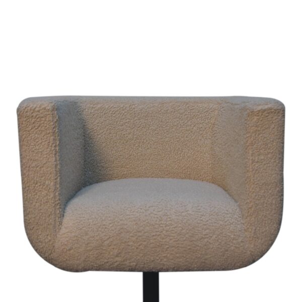 Cream Boucle Swivel Chair - Image 5