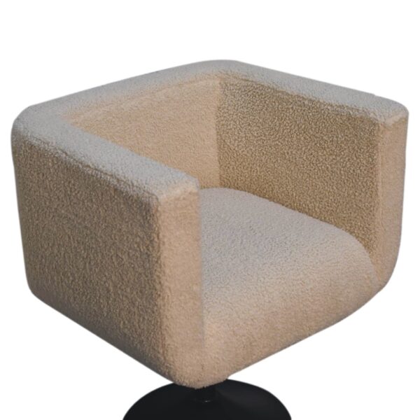Cream Boucle Swivel Chair - Image 6