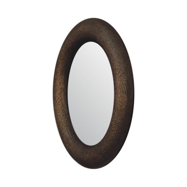 Round Metallic Hammered Mirror - Image 2