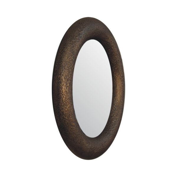 Round Metallic Hammered Mirror - Image 3