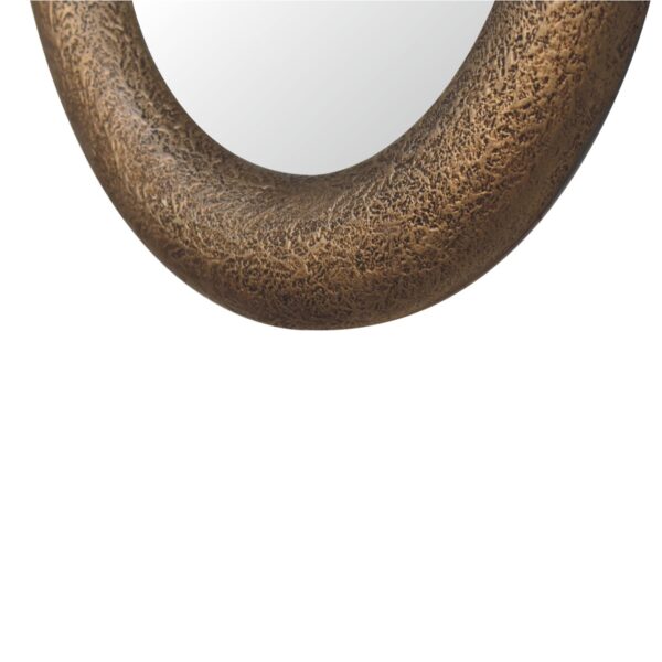 Round Metallic Hammered Mirror - Image 4