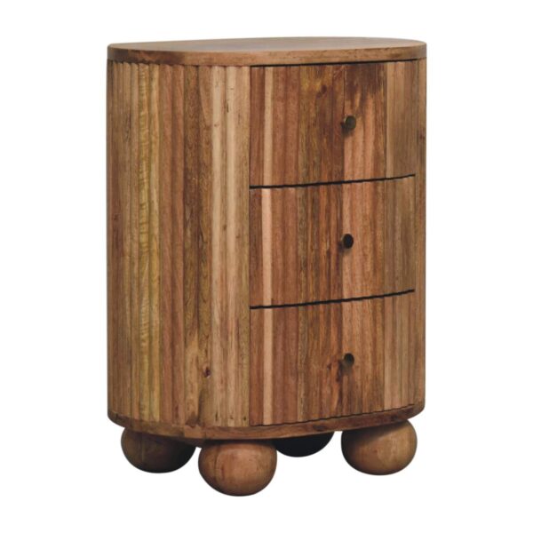 Soba Ball 3 Drawer Bedside - Image 3