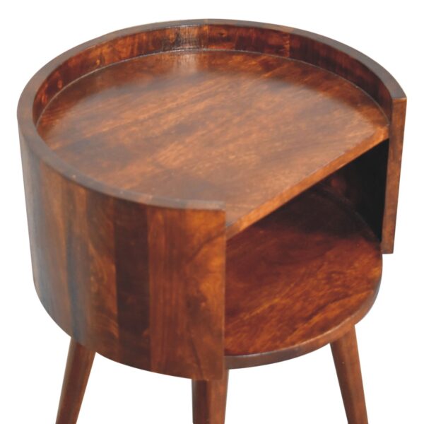 Chestnut Round Open Slot Bedside - Image 5
