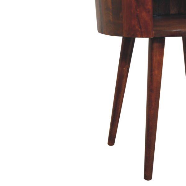 Chestnut Round Open Slot Bedside - Image 6