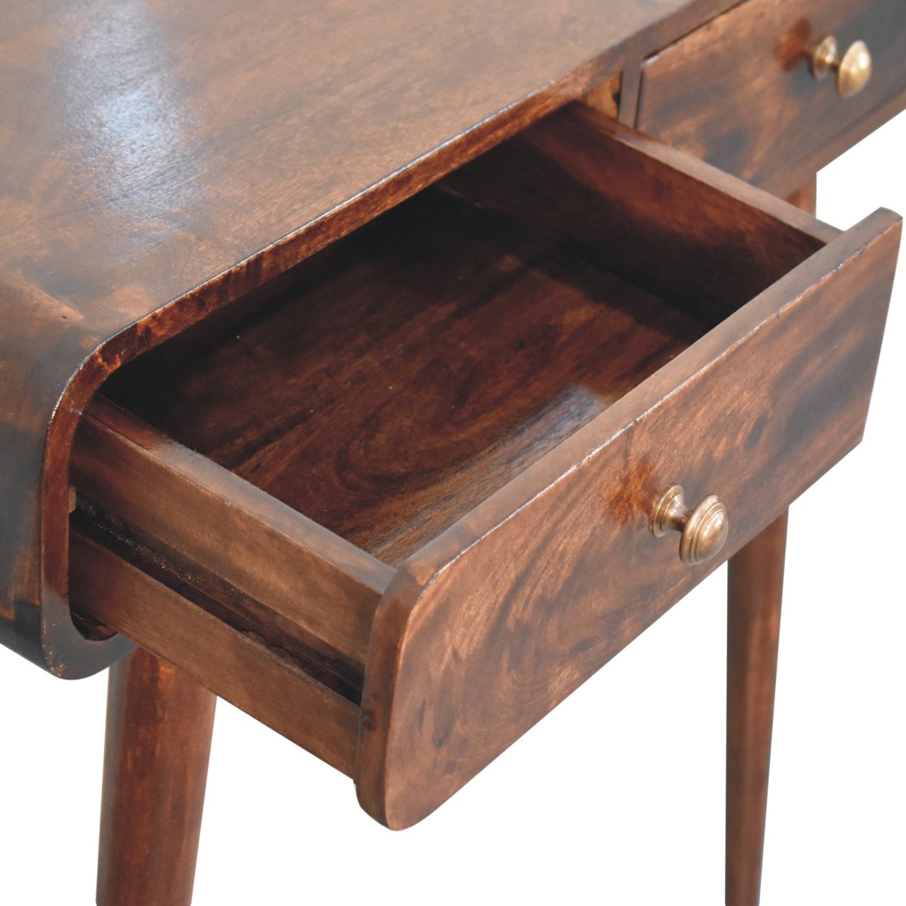 California Walnut Curved Hallway Table - Image 6