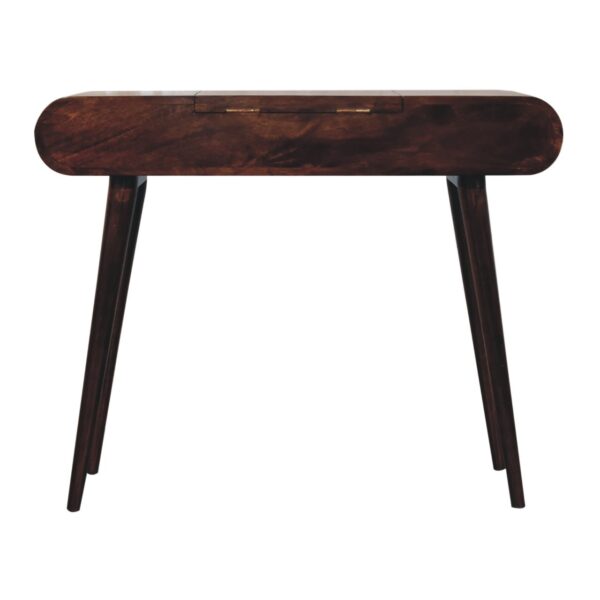 California Walnut Dressing Table with Foldable Mirror - Image 10