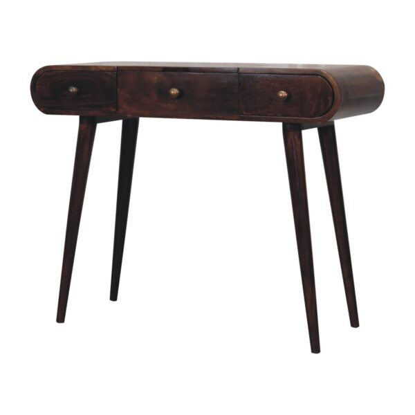 California Walnut Dressing Table with Foldable Mirror - Image 3