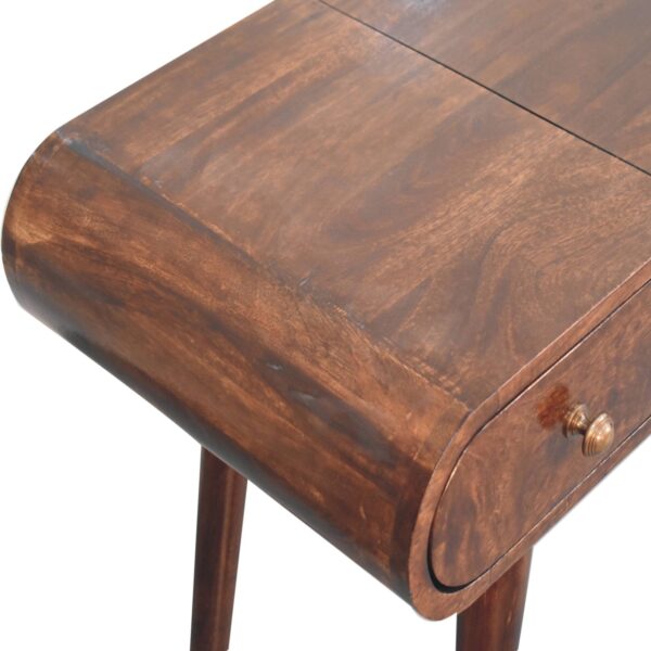 California Walnut Dressing Table with Foldable Mirror - Image 5