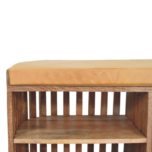 Slatted Oak-ish Bench with 3 slots - Image 3