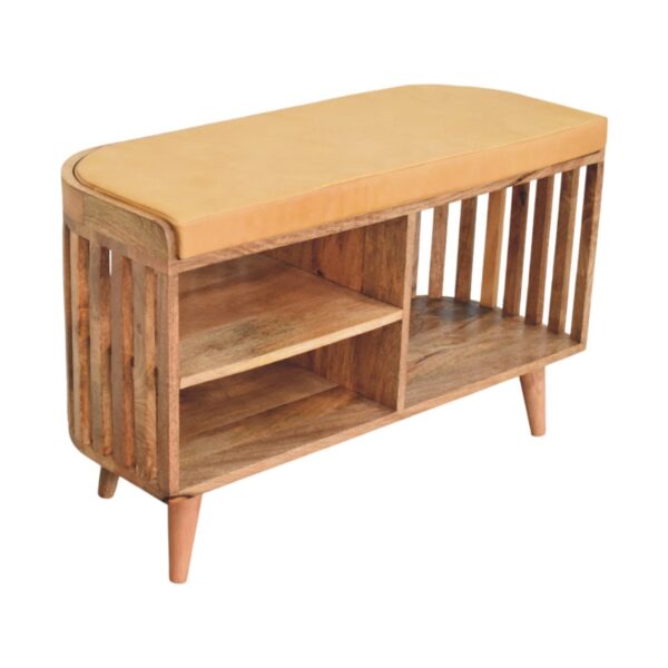 Slatted Oak-ish Bench with 3 slots - Image 2