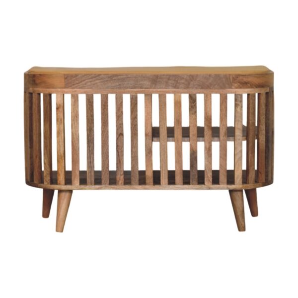 Slatted Oak-ish Bench with 3 slots - Image 4