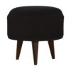 Black Velvet Nordic Style Footstool