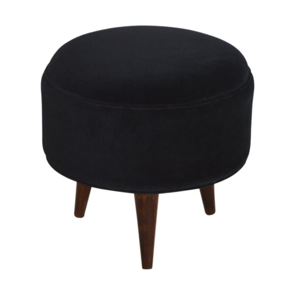 Black Velvet Nordic Style Footstool - Image 2