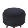 Black Velvet Nordic Style Footstool - Image 4