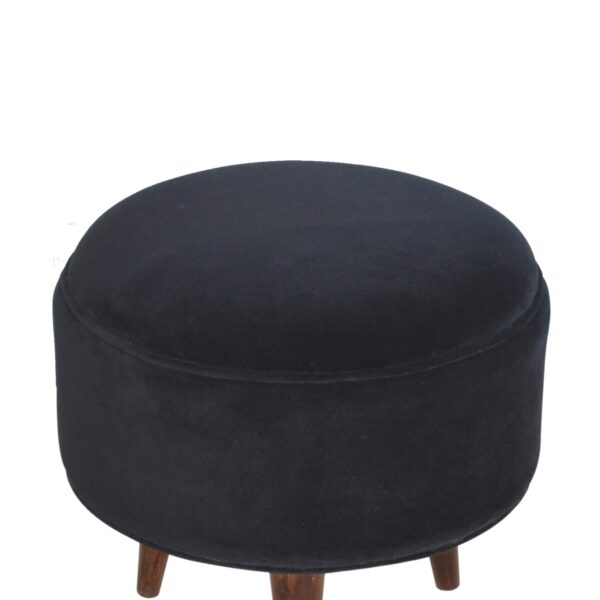 Black Velvet Nordic Style Footstool - Image 4