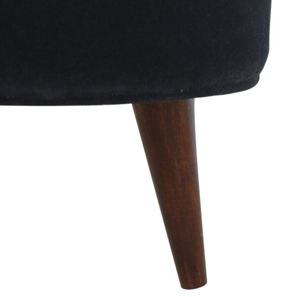 Black Velvet Nordic Style Footstool - Image 5