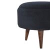 Black Velvet Nordic Style Footstool - Image 6
