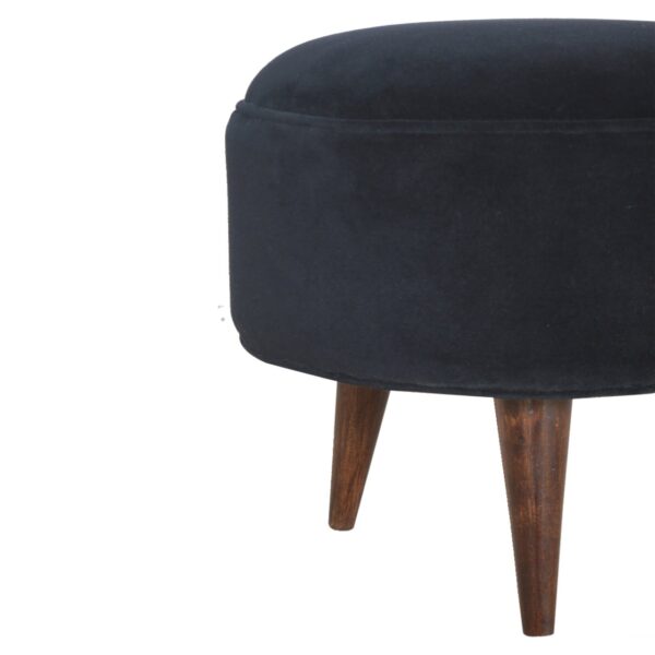 Black Velvet Nordic Style Footstool - Image 6
