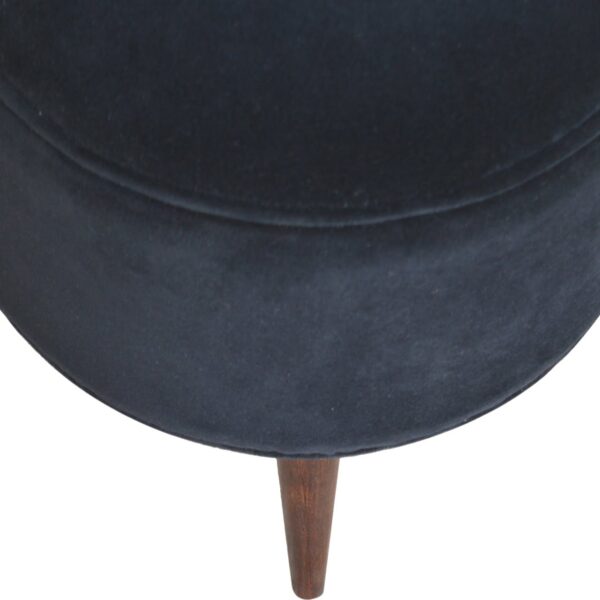 Black Velvet Nordic Style Footstool - Image 7