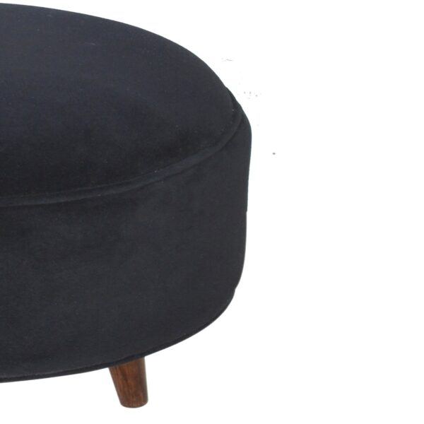 Black Velvet Nordic Style Footstool - Image 8