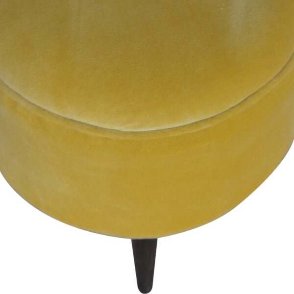 Mustard Velvet Nordic Footstool - Image 2