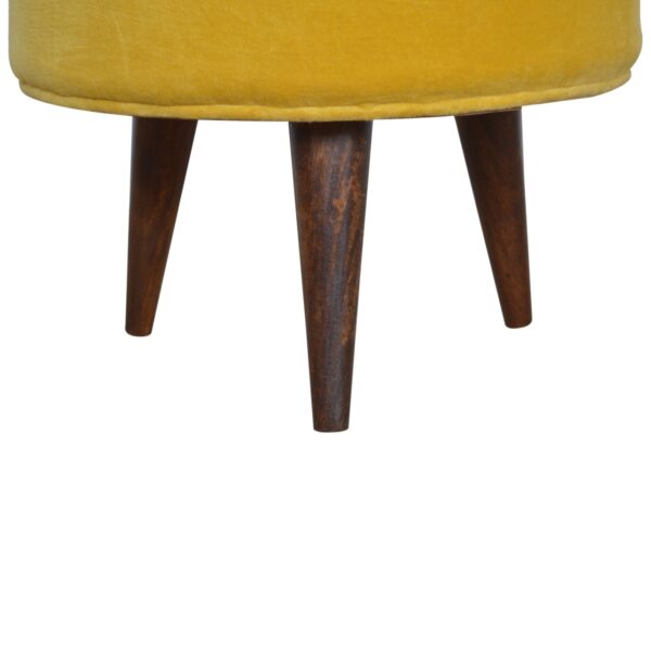 Mustard Velvet Nordic Footstool - Image 4