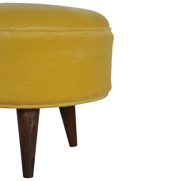 Mustard Velvet Nordic Footstool - Image 5