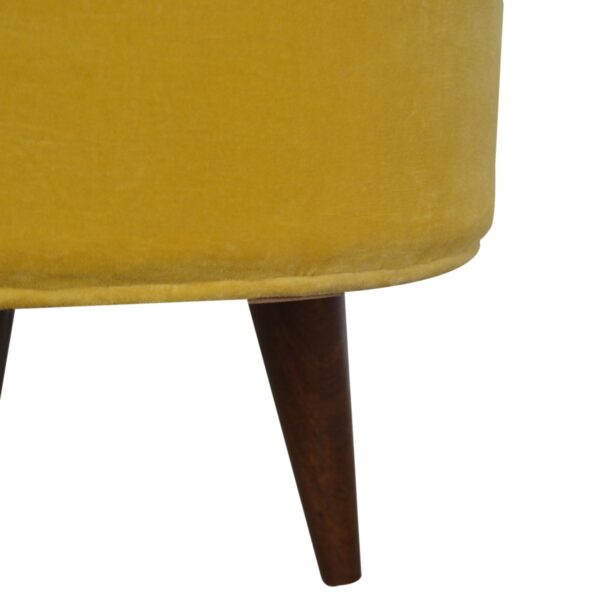 Mustard Velvet Nordic Footstool - Image 6