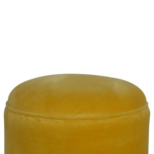 Mustard Velvet Nordic Footstool - Image 7