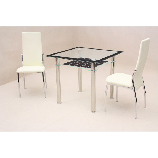 Jazo Black Dining Table Chrome - Image 3