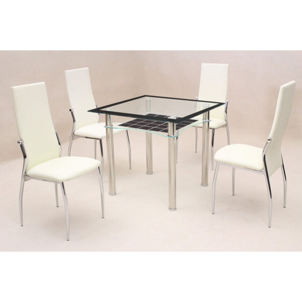 Jazo Black Dining Table Chrome - Image 2