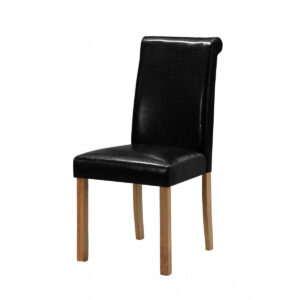 Jasper PU Solid Rubberwood Chair - Brown