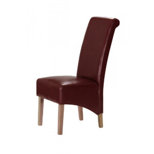 Kelsey Bonded Leather Chair Solid Oak Leg - Red