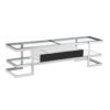 Lagonda Clear Glass TV Unit with High Gloss Drawer White