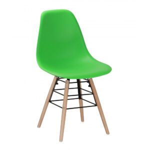 Lilly Plastic (PP) Chairs with Solid Beech Legs - Green