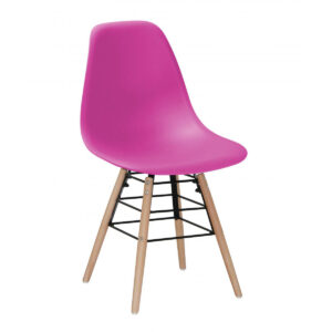Lilly Plastic (PP) Chairs with Solid Beech Legs - Pink