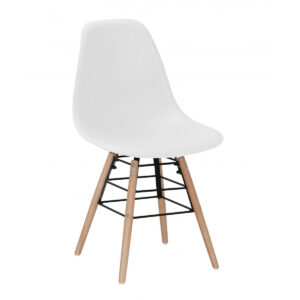 Lilly Plastic (PP) Chairs with Solid Beech Legs - White