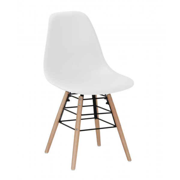 Lilly Plastic (PP) Chairs with Solid Beech Legs - White